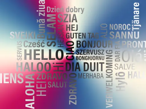 Witaj po turecku, "Merhaba", wśród wielu powitań z całego świata: "Hello", "Bonjour", "Guten Tag", "Ciao", "Dzień dobry".