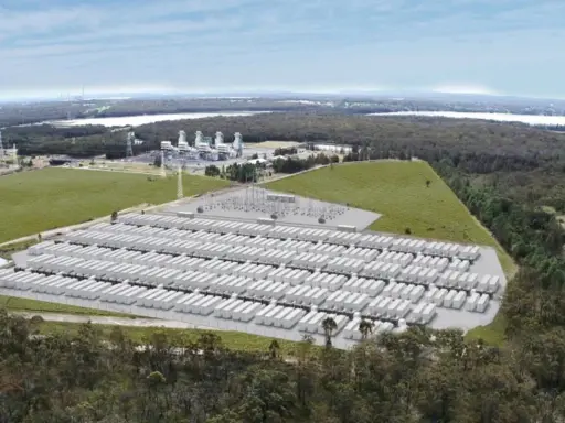 Große Batterieanlage in Australien, die erneuerbare Energien speichert. Ein wichtiger Schritt für Australiens Energiewende.
