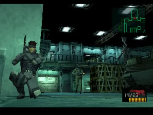 Snake w akcji w Metal Gear Solid. Skradanka, w której liczy się każdy ruch.