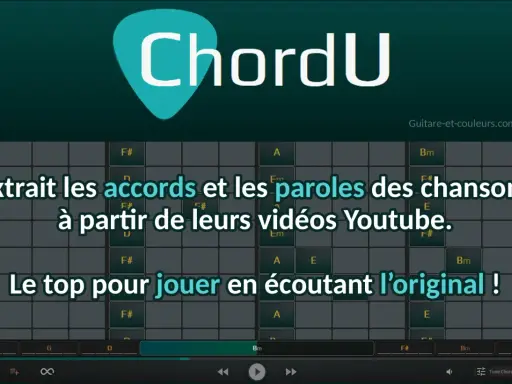 Trouver les accords d'une chanson est facile avec ChordU. Extrayez les accords et paroles de vidéos Youtube pour jouer en écoutant l'original.