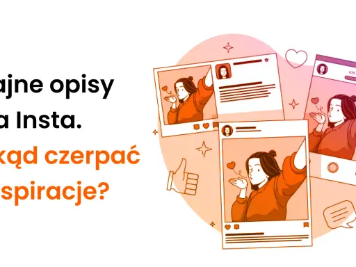 Fajne opisy na Insta. Skąd czerpać inspiracje? Ilustracja pokazuje profile z dziewczyną wysyłającą całusy, idealne cytaty do zdjęć.