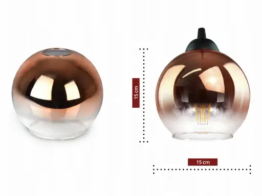 Elegancka lampa miedziana kula z efektem ombre, idealna do nowoczesnych wnętrz.