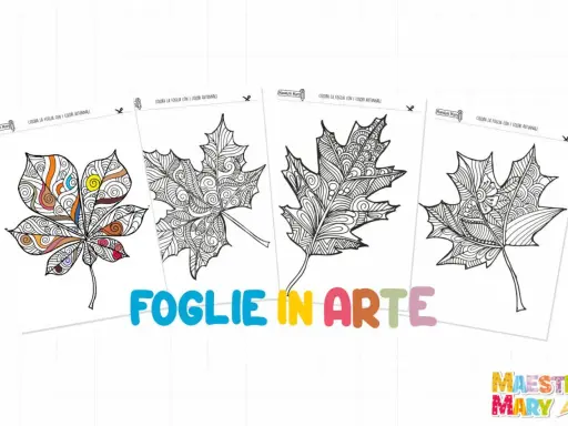 Foglie d'autore da colorare, con disegni intricati per stimolare la creatività autunnale.