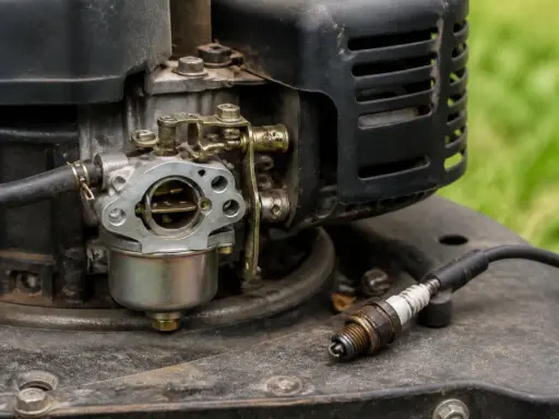 Carburateur de tondeuse et bougie. Moteur noyé, combien de temps attendre avant de réessayer ?