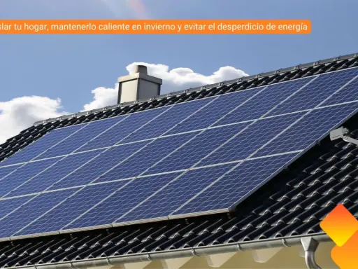 Paneles solares en tejado. Guía para aislar tu hogar y obtener consejos para ahorrar energía.