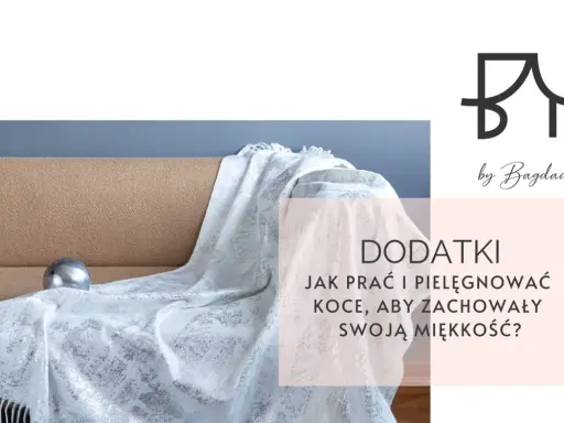Biały, błyszczący koc na kanapie. Dowiedz się, na jakim programie prać koce, by zachowały miękkość.