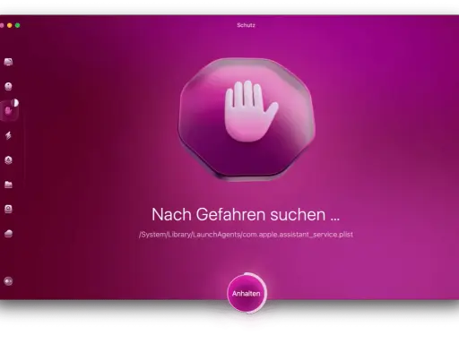 Warnung: Mac-Virus gefunden! Suche nach Gefahren ... Stoppen Sie die Bedrohung jetzt.