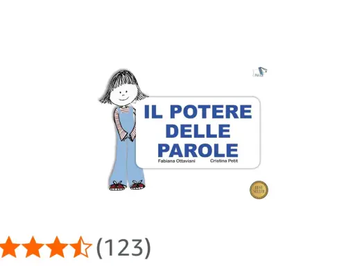 Una bambina sorride accanto al titolo "Il Potere delle Parole". Un libro che, una volta sola, può cambiare la prospettiva.