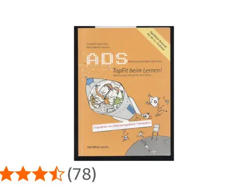 Buchcover "ADS - TopFit beim Lernen!" mit Illustration eines Raketenflugs. Ein Ratgeber für Schüler, der das Thema Aufmerksamkeitsdefizitsyndrom behandelt.