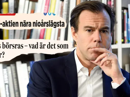 Karl Johan Persson funderar över H&M:s börsras. Aktien närmar sig en nioårslägsta.