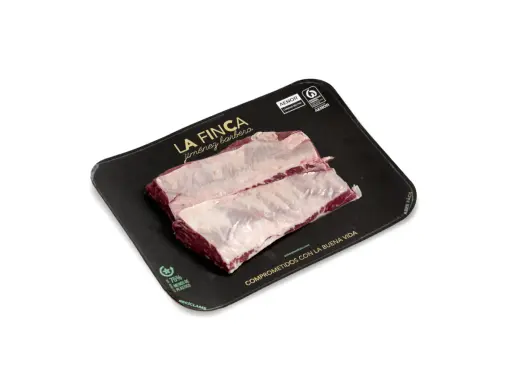 Carne de cerdo de La Finca Jiménez Barbero, envasada con menos plástico.