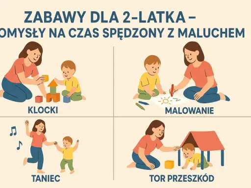 Zabawy dla 2-latka: budowanie z klocków, malowanie, taniec i tor przeszkód. Radość malucha gwarantowana!