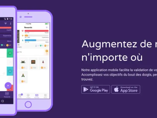 Application pour organiser sa journée gratuite. Gérez vos tâches, gagnez des récompenses et progressez dans votre vie comme dans un jeu.