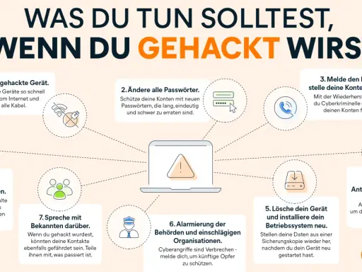 Was tun, wenn dein account gehackt wurde? Trenne das Gerät, ändere Passwörter, melde den Vorfall und scanne auf Malware.