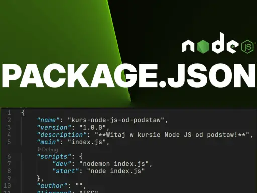 Plik package.json z kursu Node.js. Użyj `npm init` do stworzenia własnego.