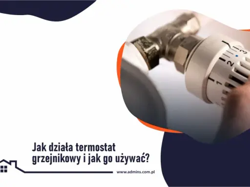 Dłoń reguluje głowicę termostatyczną grzejnika, pokazując, jak działa głowica termostatyczna i jak ją ustawić.