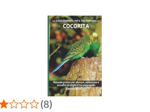 Copertina libro "Cocorita", con due pappagalli verdi su un tronco. La copertina è stampata su carta ruvida, simile alla fibra di juta.