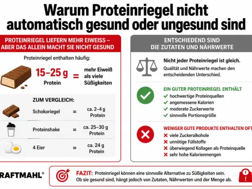 Proteinriegel liefern 15-25g Protein. Wie viele Proteinriegel darf man am Tag essen? Das hängt von Zutaten, Nährwerten und Menge ab.