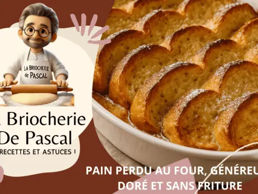 Un délicieux pain perdu au four, doré et généreux, prêt à être dégusté. La Briocherie de Pascal vous partage ses recettes.
