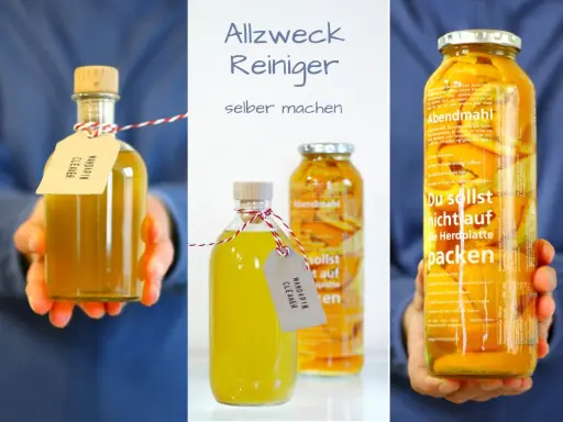 Selbstgemachter Allzweckreiniger mit Mandarine. So einfach lässt sich allesreiniger selber machen.