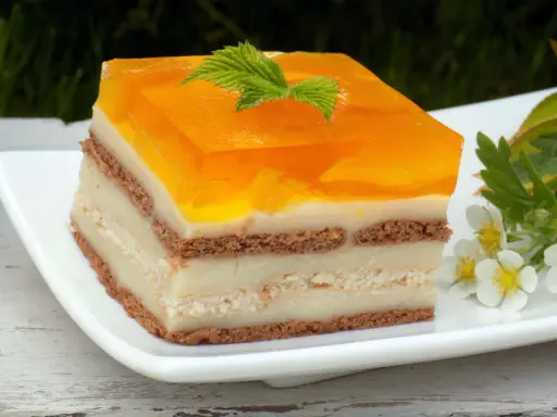 Pyszne ciasto bez pieczenia z pomarańczową galaretką i kremem. Idealne na letnie popołudnie.