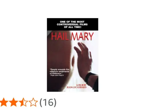 Affisch för Jean-Luc Godards kontroversiella film Hail Mary, med en hand som rör vid en kropp.