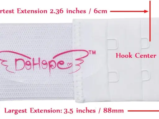 Estensore bianco per reggiseno, utile per sapere come allargare reggiseno. Misura da 6 a 8,8 cm.