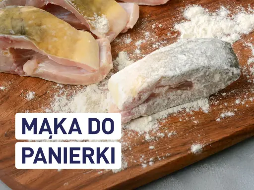 Kawałki ryby obtoczone w mące, gotowe do panierki. Jaka mąka do panierki będzie najlepsza?