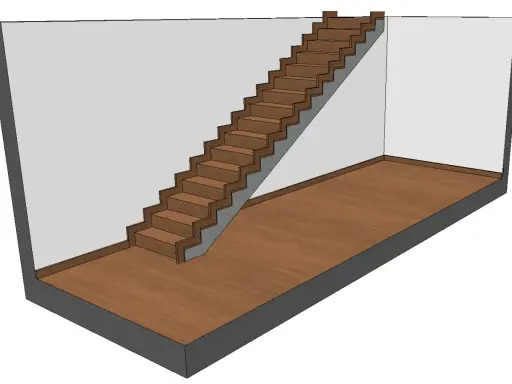 Escalier en bois avec une plinthe intégrée, une idée moderne pour un intérieur.