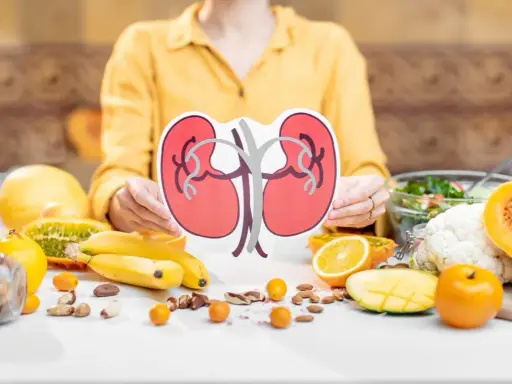 Zdrowa dieta przy wielotorbielowatości nerek: owoce, warzywa, orzechy i nasiona wspierają zdrowe nerki.