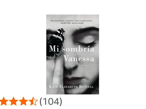 Okładka książki "Mi sombría Vanessa" z motylem na twarzy. Historia o mrocznej Vanessie.
