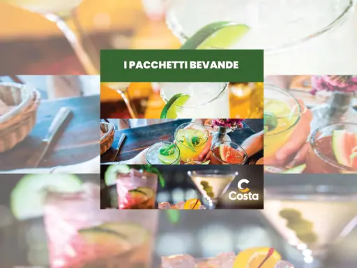 Pacchetti bevande Costa Crociere: cocktail rinfrescanti e gustosi per la tua vacanza.