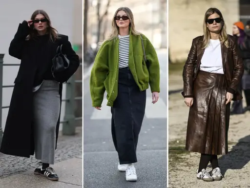 Moda invernale: come abbinare le sneakers con gonne lunghe e cappotti eleganti. Stile casual chic per ogni occasione.