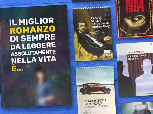Raccolta di **i migliori libri di sempre**, tra cui "Il ritratto di Dorian Gray", "1984" e "Il grande Gatsby".