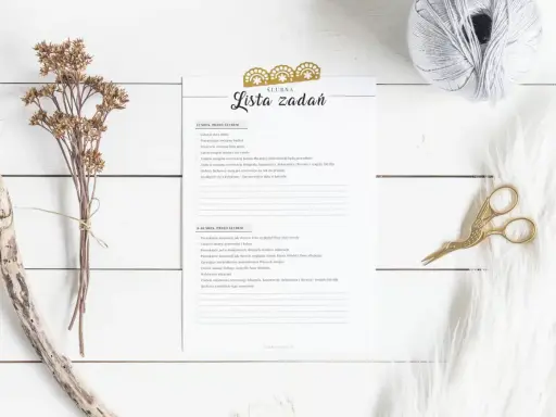 Lista zadań ślubnych: o czym pamiętać przed ślubem, od ustalenia daty po wybór obrączek. Planowanie wesela krok po kroku.
