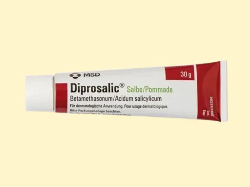 Maść Diprosalic na zapalenie mieszków włosowych, 30g. Zawiera betametazon i kwas salicylowy.