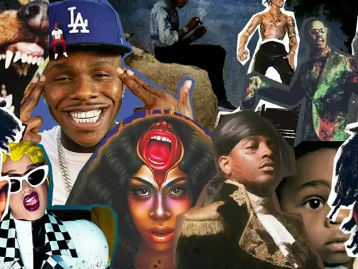 Kolaż z wizerunkami artystów, którzy tworzą klasyki rapu USA. Widać m.in. DaBaby'ego, Cardi B i innych.