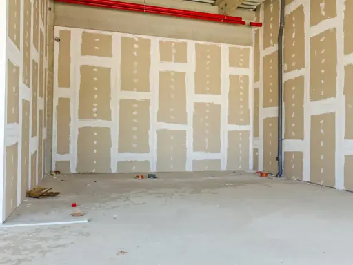 Gipskartonplatten kleben mit Rotband: Wände werden mit Gipsplatten verkleidet, die Fugen mit Rotband verspachtelt.