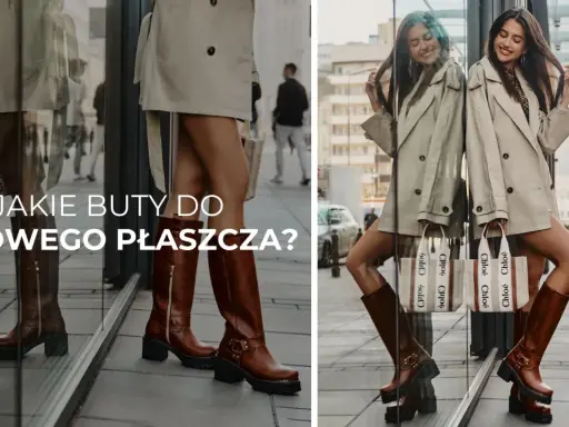 Kobieca stylizacja z beżowym trenczem i brązowymi kozakami. Idealne buty do trencza, które podkreślą każdą wiosenną i jesienną kreację.