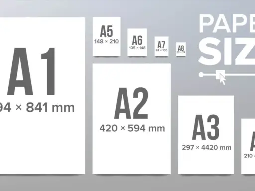 Porównanie rozmiarów papieru: A1, A2, A3, A4 i mniejszych formatów A5-A8. Idealne do druku i projektów.