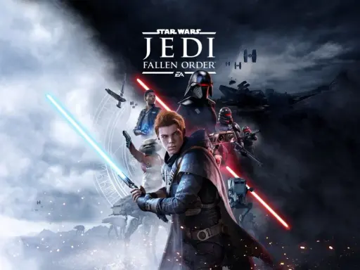 Cal Kestis z mieczem świetlnym walczy z Inkwizytorami w grze Star Wars Jedi: Fallen Order.