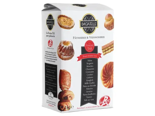 Farine Bagatelle T45 pour pâtisserie et viennoiserie. Découvrez ce qu'est la farine de gruau T45, idéale pour réussir Babas, Brioches, Croissants et autres délices.