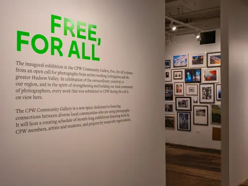The **center for photography at woodstock** presents "Free, For All," an exhibition of local photographers' work.