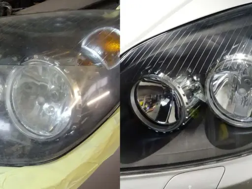 Przed i po: matowe żółte lampy w samochodzie jak wyczyścić, by znów lśniły.