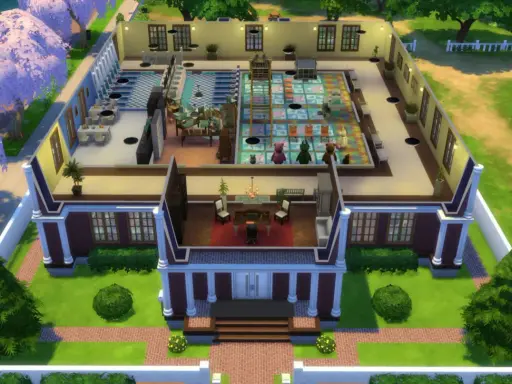 Willa z The Sims 4, pełna kolorowych pokoi i uroczych pluszaków, idealna do pokazania najlepszych modów do The Sims 4.