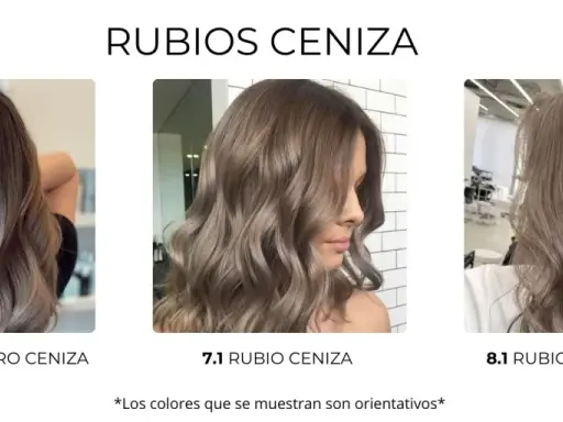 Tres tonos de cabello rubio ceniza: oscuro, medio y claro. El color de pelo rubio oscuro es el más profundo.