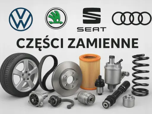 Części zamienne do aut marek VW, Skoda, Seat, Audi: koło, pasek, tarcza hamulcowa, filtry, amortyzatory.