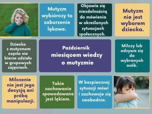 Dziecko z mutyzmem wybiórczym nie mówi w pewnych sytuacjach, co jest spowodowane lękiem, a nie wyborem.