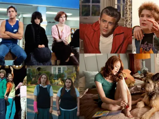 Kultowe filmy dla młodzieży: "Klub winowajców", "Buntownik bez powodu", "Goonies", "High School Musical", "Lady Bird", "Łatwa dziewczyna".