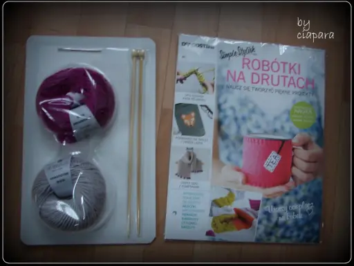 Zestaw do robótek na drutach dla dzieci z opisem. W zestawie włóczki i druty. Czas na tworzenie pięknych projektów!